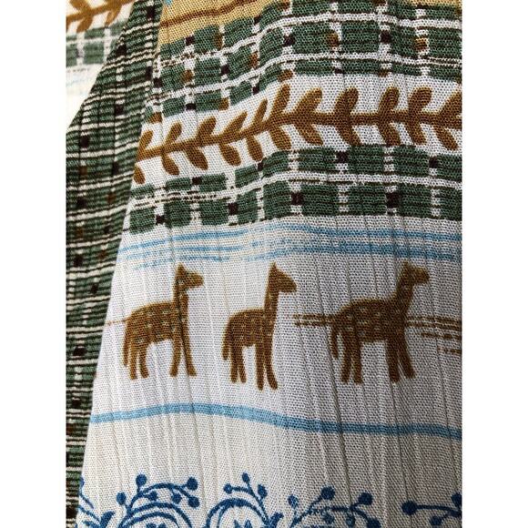 Vintage Alfred Dunner Camel Print Button-Front Top Earthy Tribal Boho Size: 8 - Picture 4 of 15